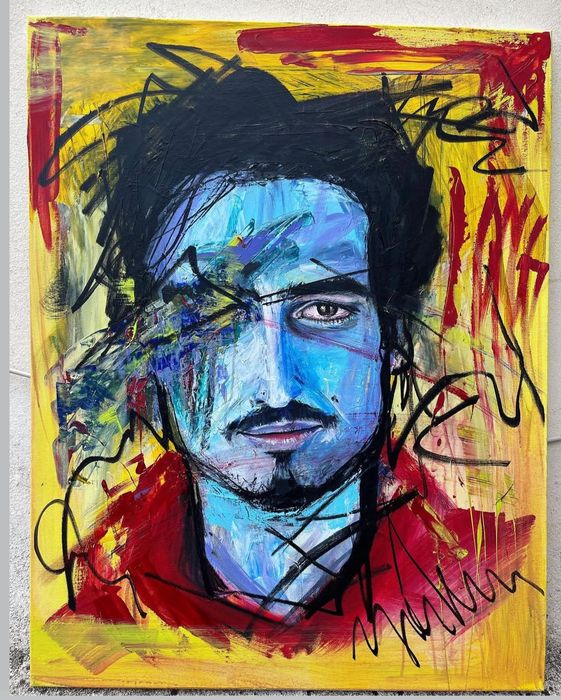 Tablouri acrilice, portrete abstracte