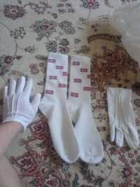 Новые Сувенирные носки английские и перчатки белые