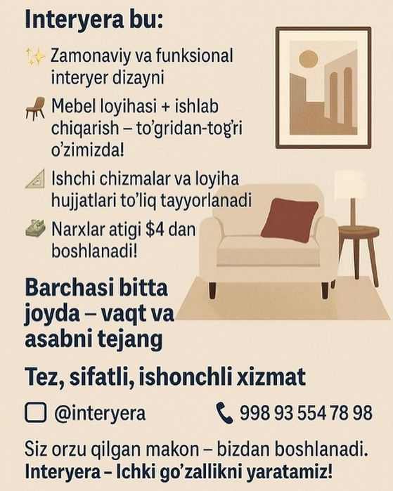 İnteryer dizayn xizmati
