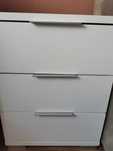 Corp mobilier cu 3 sertare, noptiera, 46 x 42 x 60 cm,  alb