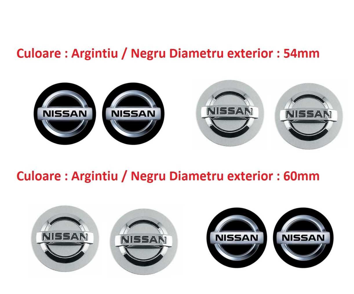 Capace jante aliaj Nissan 54mm Exterior - 60mm Exterior