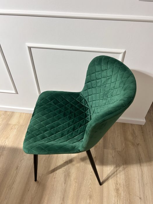 Scaune de living elegante, catifea verde smarald – set de 6 bucăți