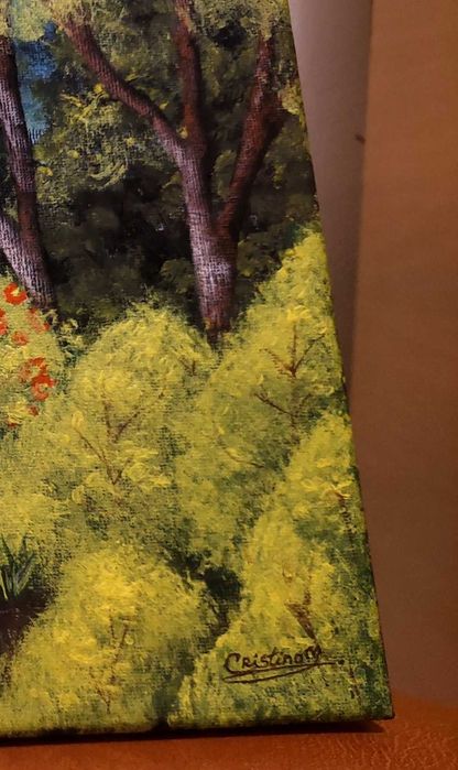 Tablou canvas peisaj- tehinca de pictura cu acrilice