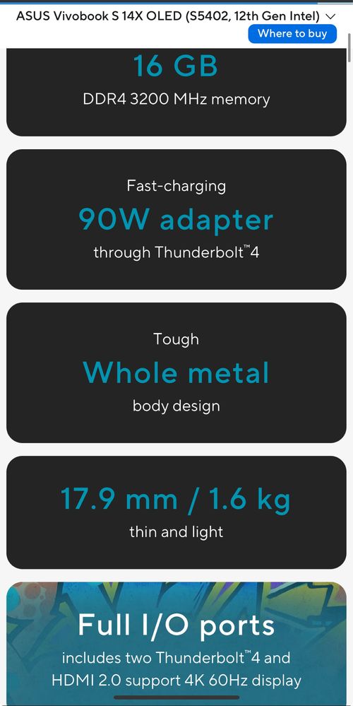Vivobook S14X / I7-12700H 14/20 core / 14.5’ 2,8K OLED 120HZ / 16/1TB