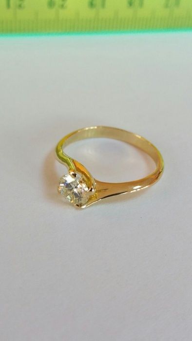 Inel din aur de 14K cu un diamant de 0, 55 carate (Ekymv)