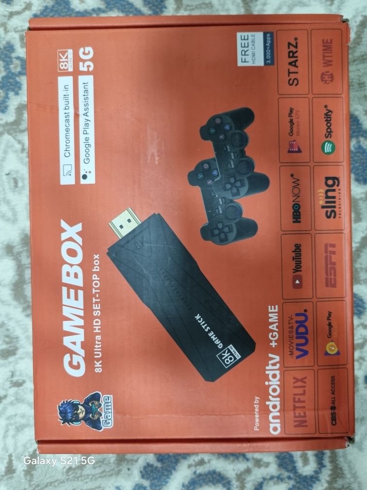 Игровая приставка Game Stick Box на Android TV,  64 Гб, Смарт ТВ, игры