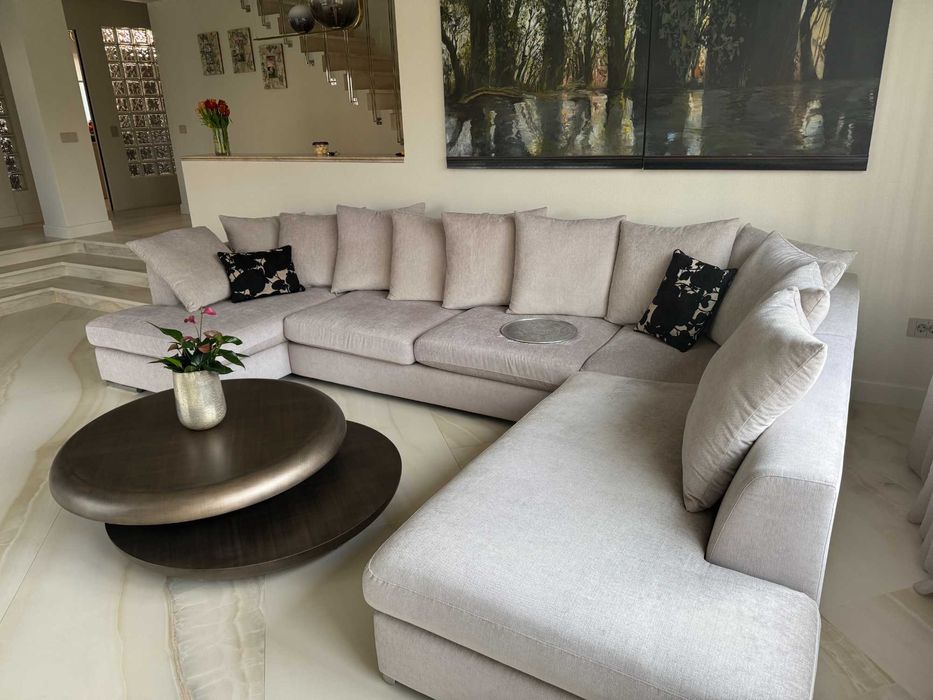 Canapea de colt materil textil, import Italia, stare excelenta