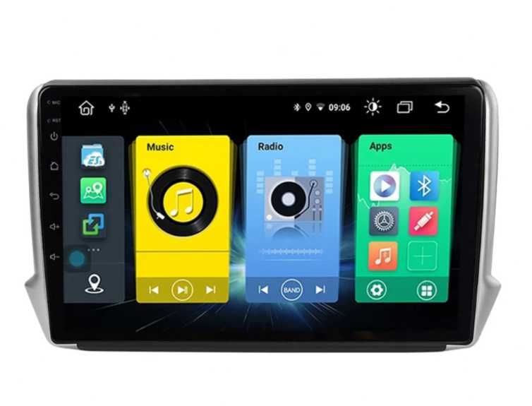 9-инчова мултимедия за Peugeot 208 (2012–2019) + подарък камера