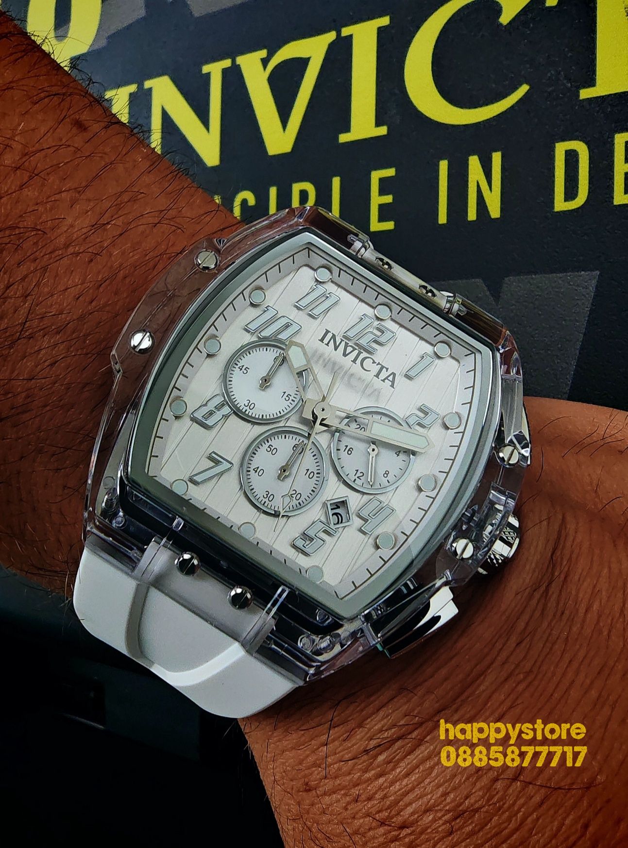 INVICTA Ghost white 47 mm, Инвикта нов ръчен часовник