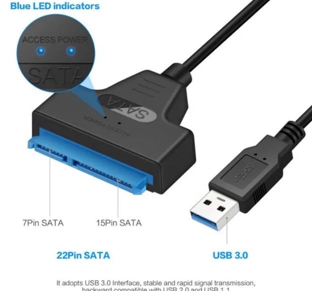 USB 3.0 Кабел за връзка към твърд диск 2.5" SATA HDD / SSD + Гаранция