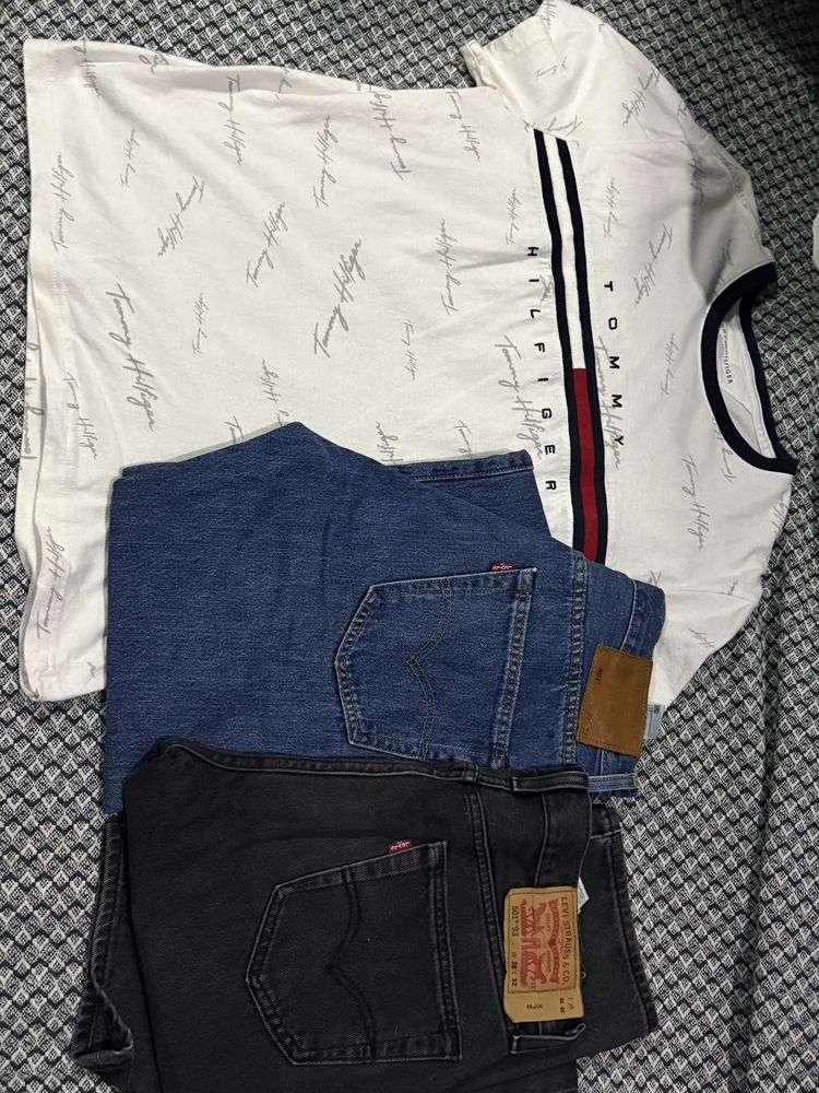 Оригинал Tommy hilfiger футболка и две пары джинс levis