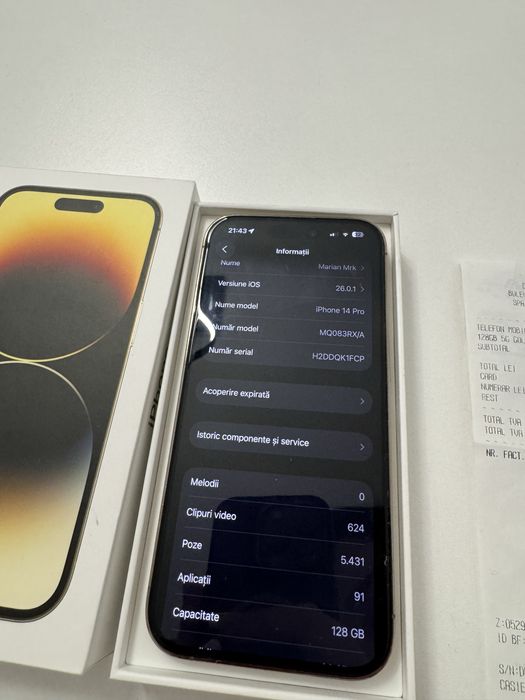 Vand iphone 14 pro gold full box