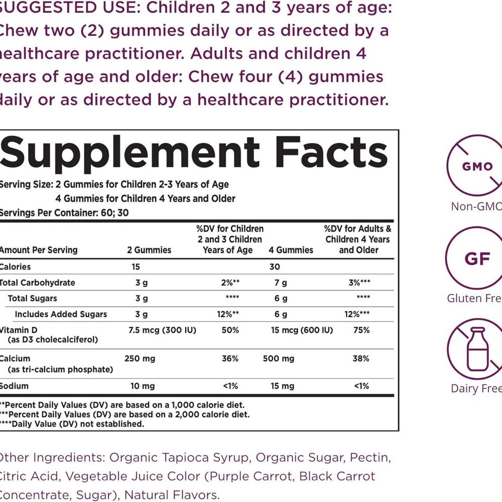 Solgar U-Cubes Calcium Vitamin D3 Gummes