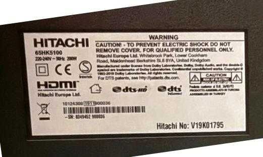 Televizor LED Smart 164 cm HITACHI 65HK5100, Ultra HD 4K