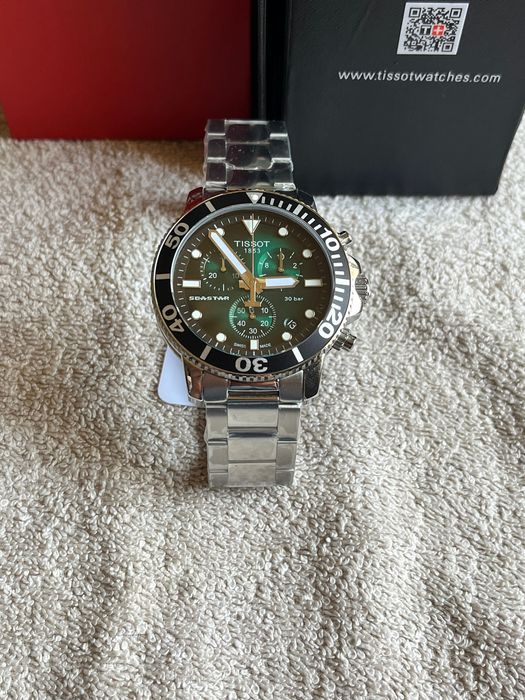 Ceas Tissot Seastar 1000 Chronograph Quartz Metal Green