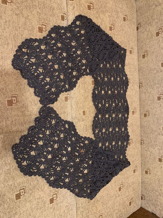 Esarfa fular 2,74 metri crosetata STELE fir dublu