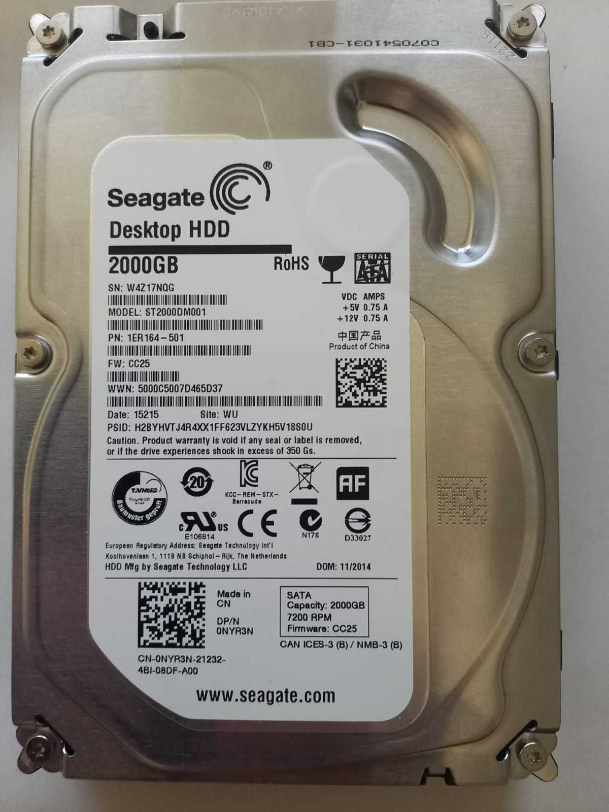 Продам жесткий диск HDD 2000 GB SATA