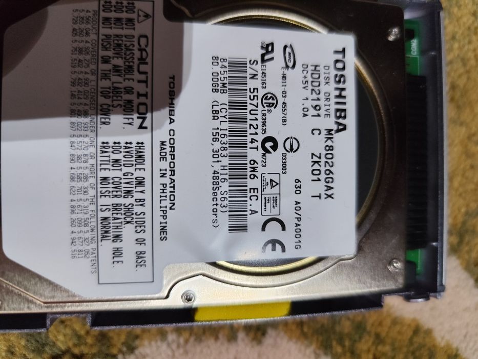 HDD extern enclosure IDE 80Gb Toshiba