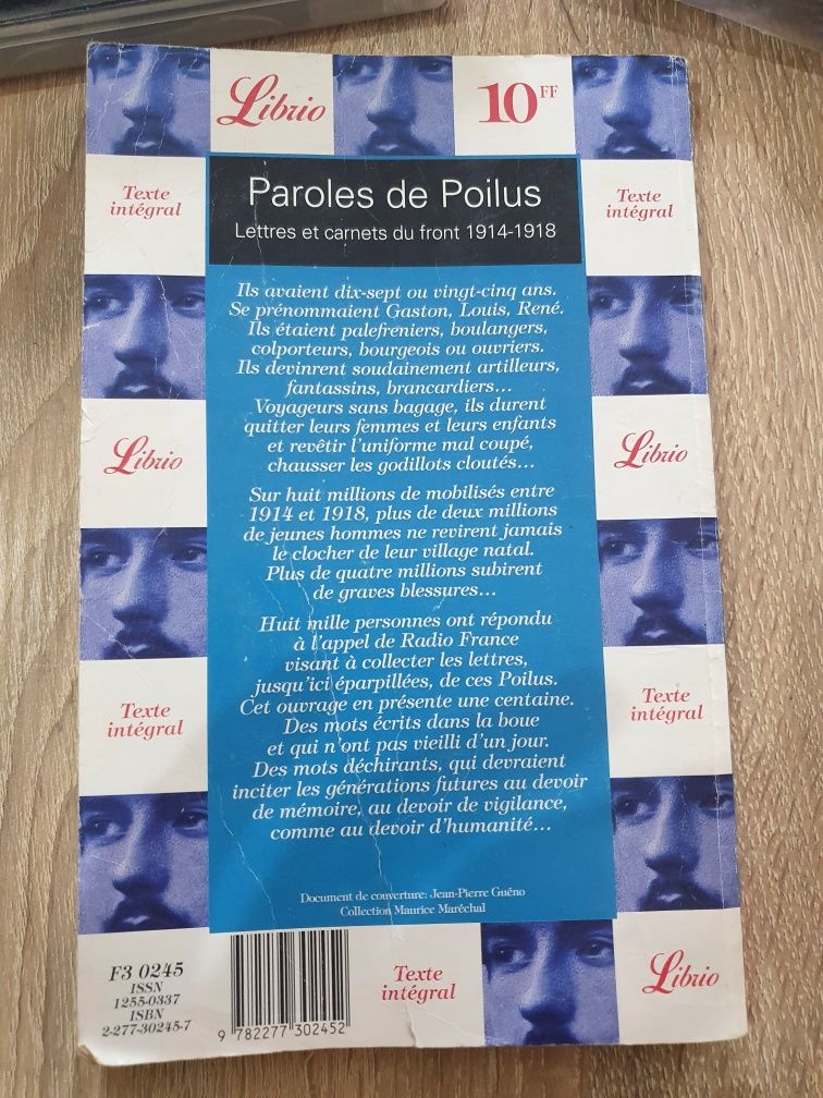 Paroles de Poilus - carte in franceza