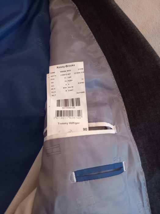 Sacou original Tommy Hilfiger,  gri, mărimea L