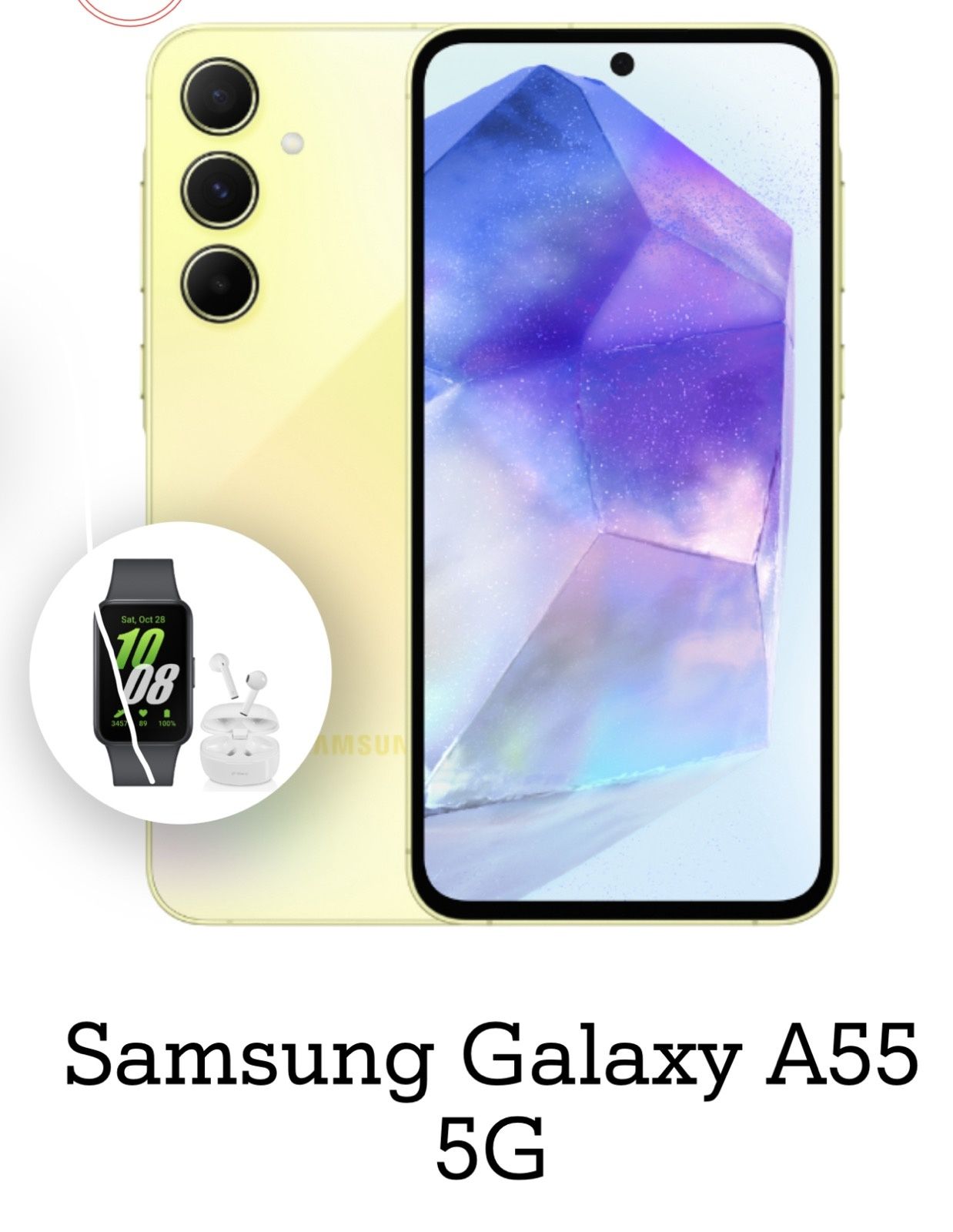Samsung A55 5G 256Gb 8GB Ram смарт Galaxy Fit3 безжични слушалки