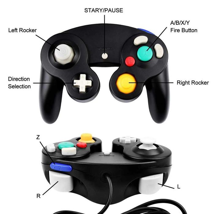 Controler TechKen pentru Gamecube Wii, controler de joc cu fir, joypad