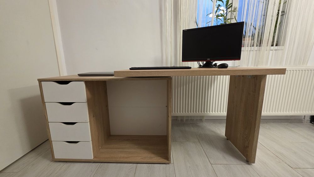 Vând Birou modular cu sertare + scaun inclus, 500 leibirou