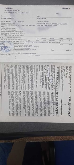 Instalatie gaz LOVATO achizitie 2017