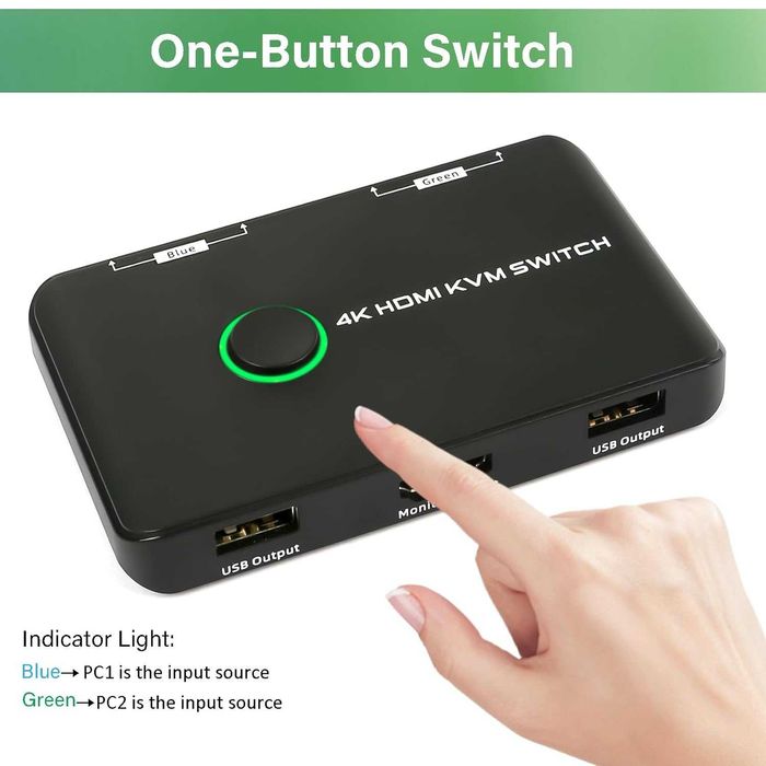 Switch KVM 4K-60Hz HDMI 2 Port KS605,2 computere 1 monitor,USB