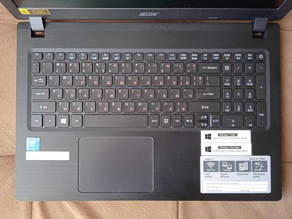 Acer Aspire 3 A315-31 Четириядрен FHD SSD+1TB HDD отлична батерия