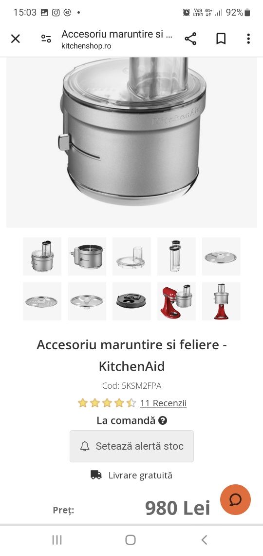 Accesoriu kitchenaid cuburi, filiere, razuire