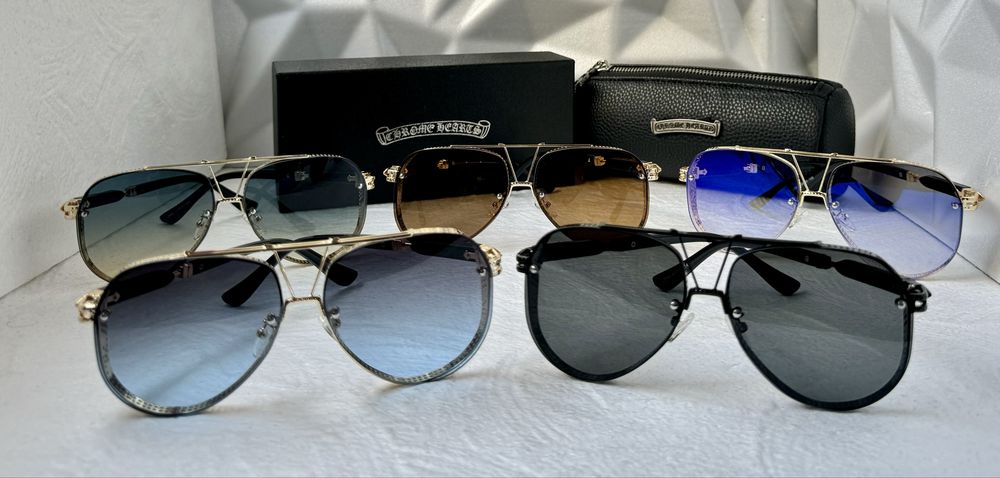 Мъжки слънчеви очила с капаци отстрани 5 цвята chrome hearts