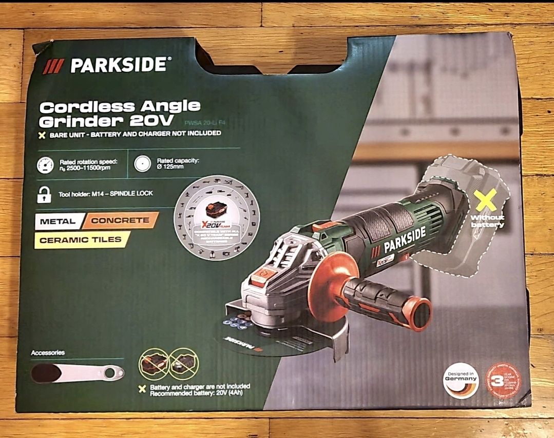 Parkside Ъглошлайф 20v, Циркуляр 20v  Мултитул 20 v  батерия 4,0 Ah.