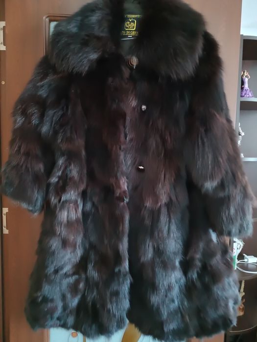 Haină din blană naturală de vulpe