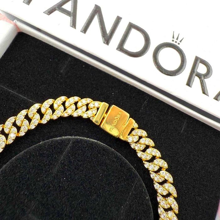 Brățară Pandora lanț cubanez pavé – Aur, in cutie