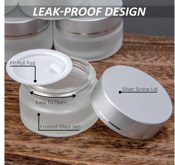 Borcan de sticlă Heveer pentru cremă, 20 ml recipient gol rpachet de 9