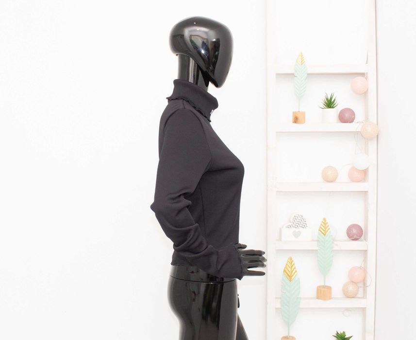 Nike оригинално дамско поло блуза рипсена материя черно S