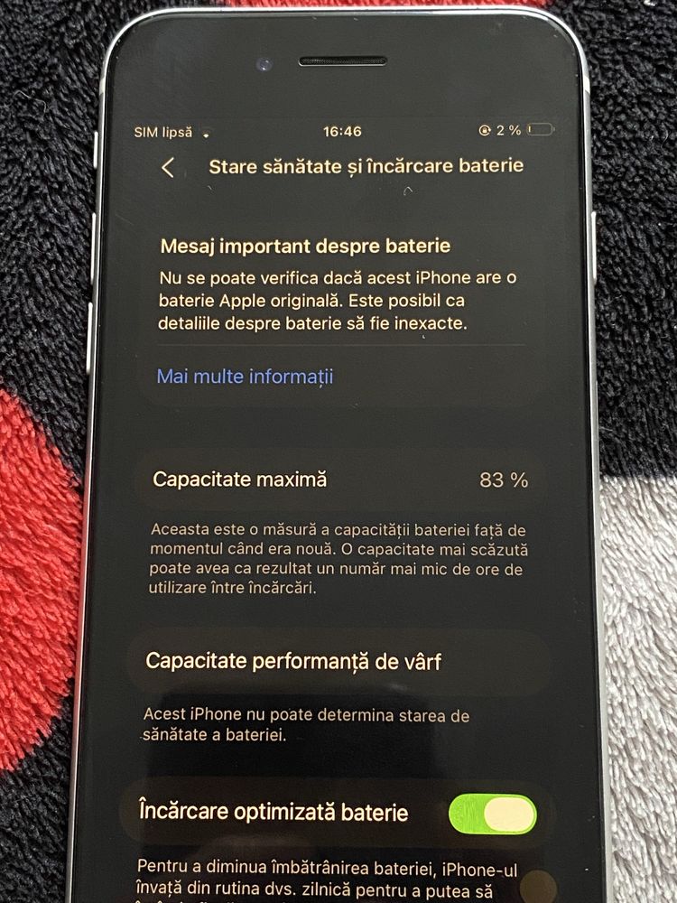 iPhone SE 2 Alb - 64GB, baterie originala schimbat, citiți descrierea!