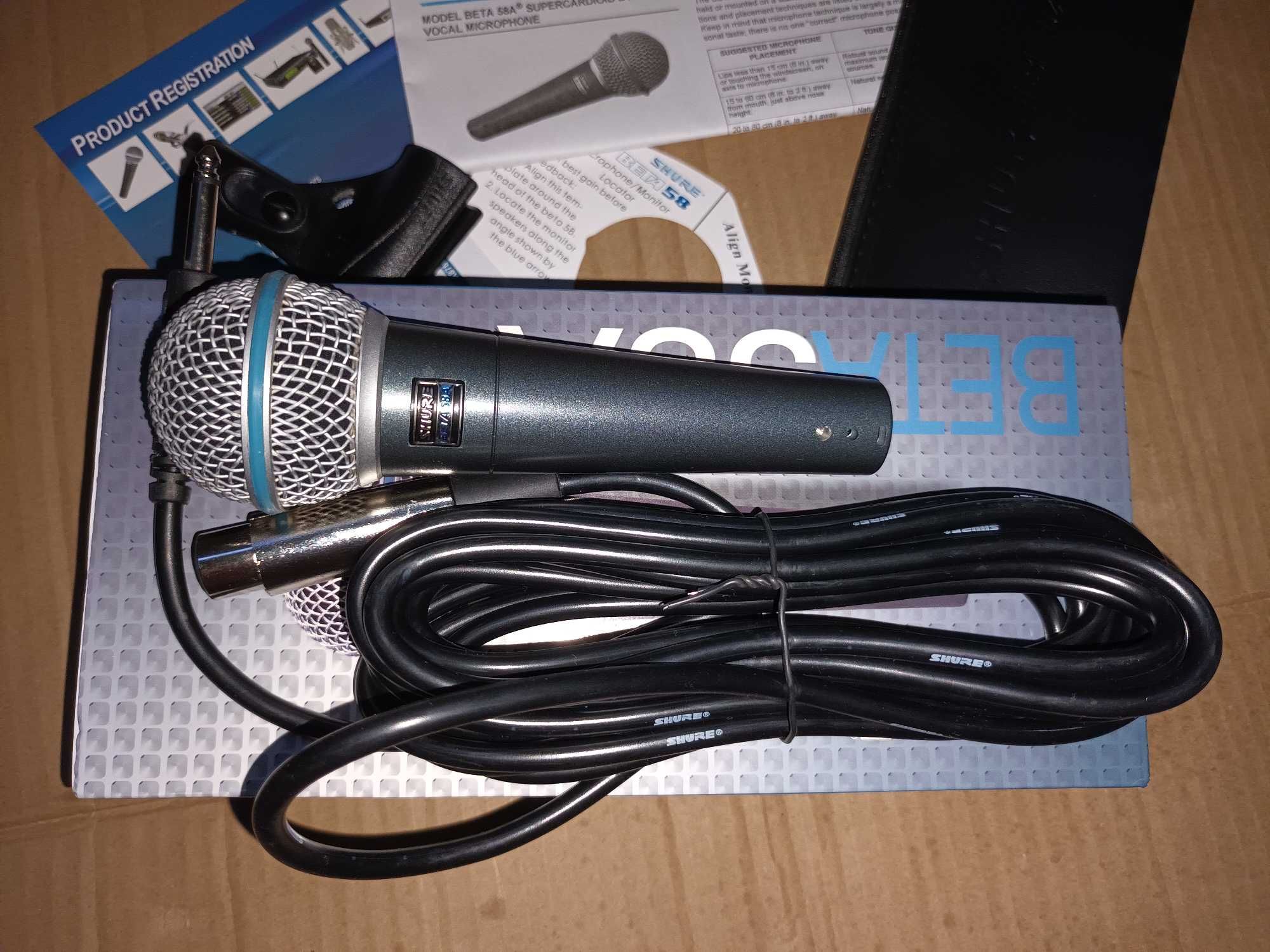 Microfon cu fir vocal supercardioid Shure Beta 58A * Microfon voce