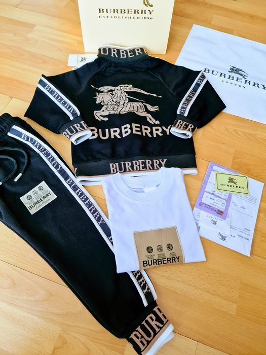 Treninguri copii Burbbery bumbac 3 piese(jachetă+bluza+pantaloni)