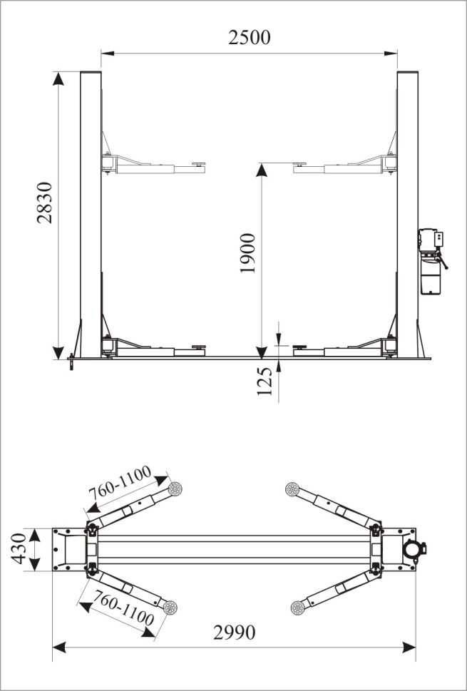 4тПодемник Триф. Negel 4000F+анкери+4*85 мм адаптери, 2+2 степ. рамена