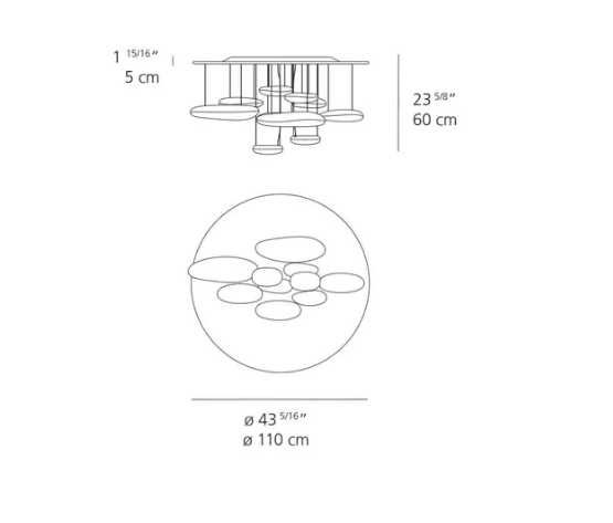 Vand lampa (lustra) Artemide Mercury