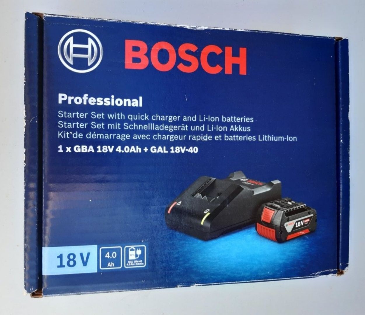 BOSCH incarcator GAL18V-40 si 1 acumulatori Li-Ion, 18V, 4Ah, set nou