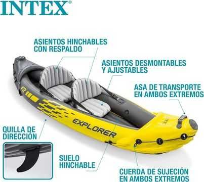 Двуместно надуваемо морско кану Explorer K2 - Intex