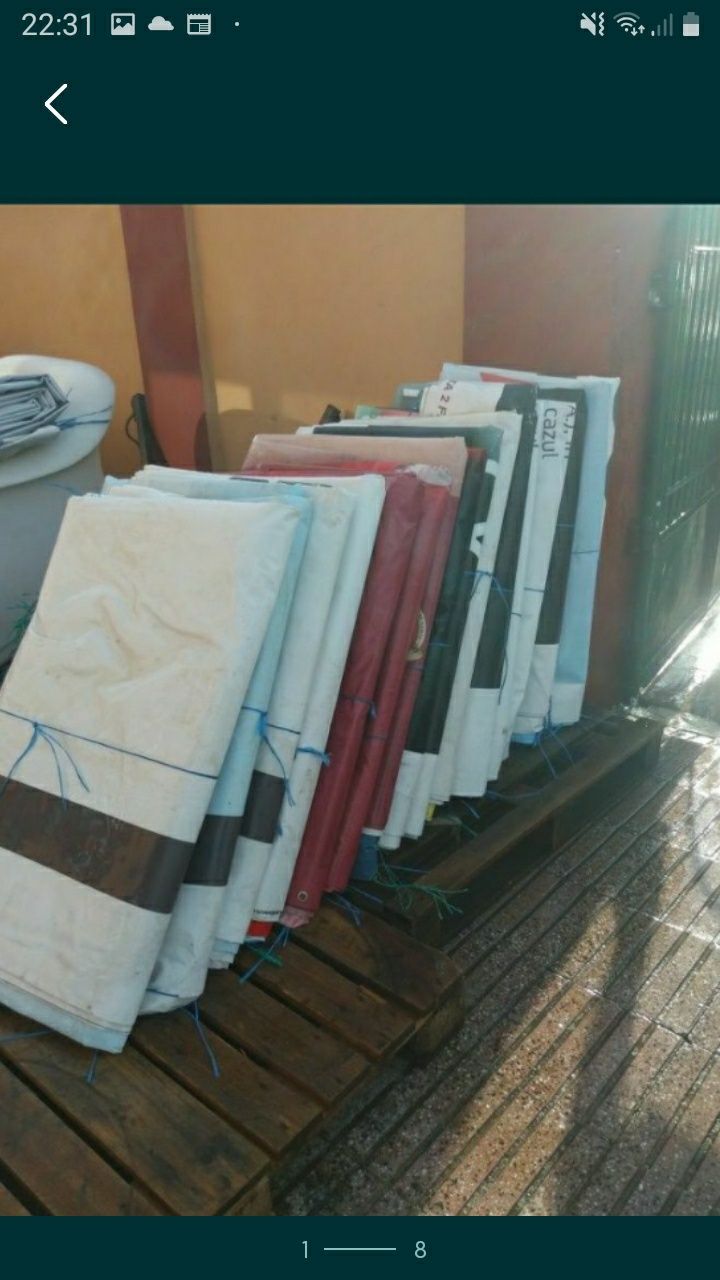 Prelate cauciucate aproape noi nouțe cu capse groase 650 grame pe metr
