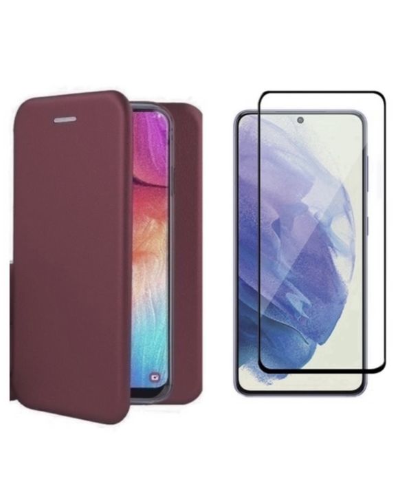 Samsung A03/A04/A14/A05S/A15/A16 Husa Flip Carte Piele si Folie Sticla