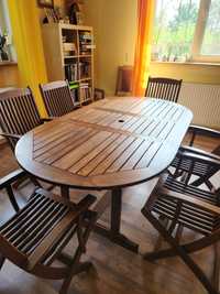 Set terasa lemn mahon masa si 6 scaune