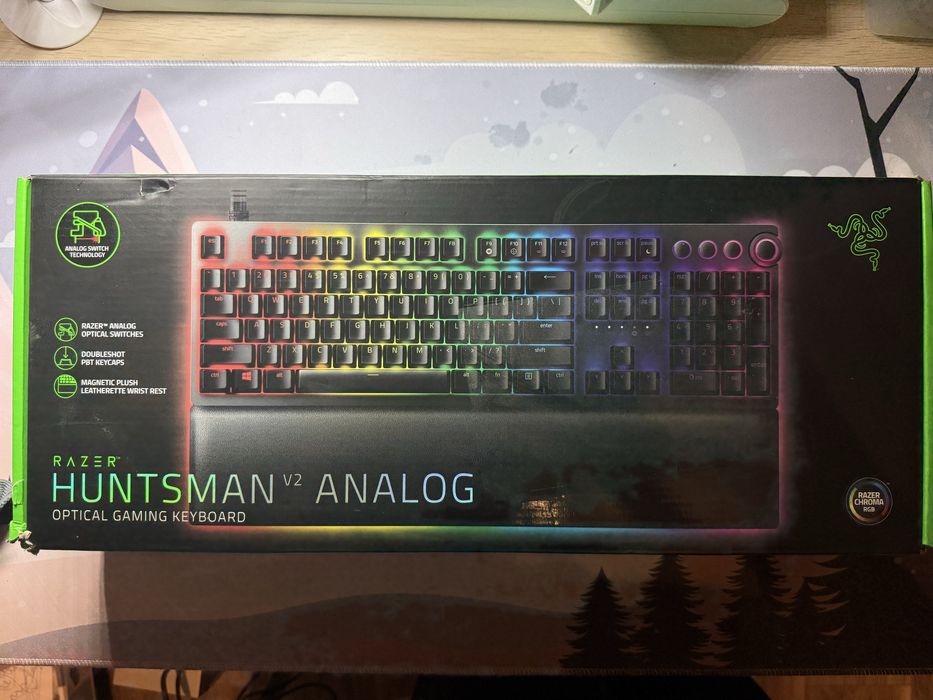 Tastatură Razer Huntsman V2 Analog + Set Taste Albe PBT + Originale