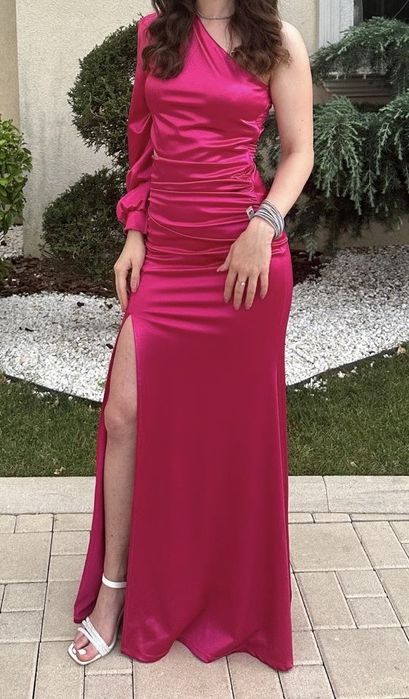 Rochie lunga de seara, culoare magenta