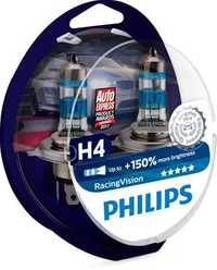 Комплект Халогени Крушки за фарове Philips H4 RacingVision +150% 2бр.
